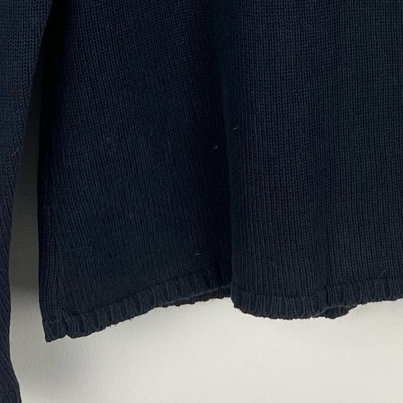 Vintage Preppy Cabincore Cotton Turtleneck Sweater Brown Navy Rust Geometric | S - Picture 3 of 9